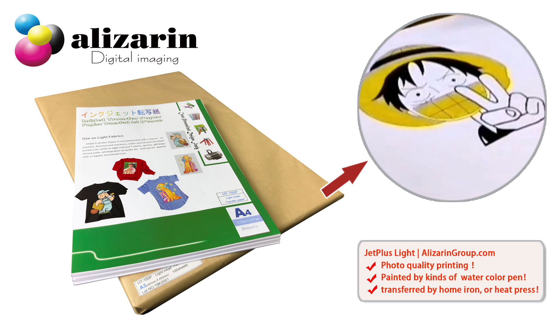 福州茜素-浅色喷墨热转印纸JetPlus Light | alizarin.com.cn