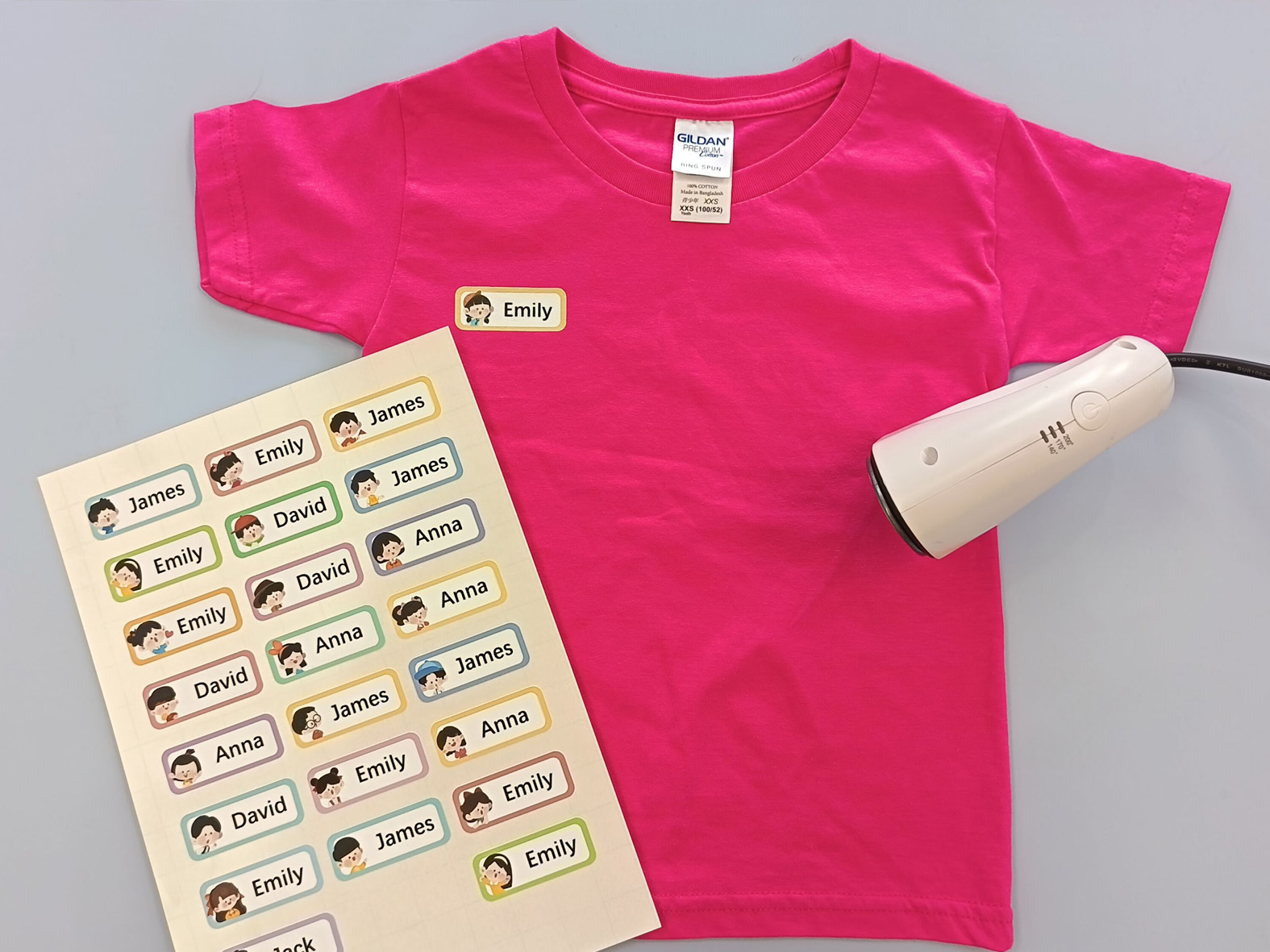 用HTW-300EP深色喷墨热转印纸，在家轻松定制耐洗服装姓名贴