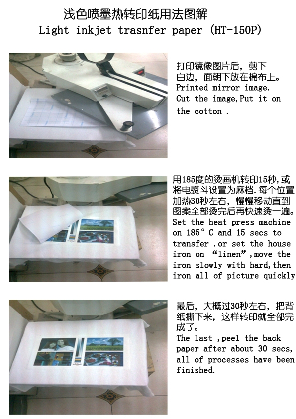 浅色喷墨热转印纸（HT-150P）流程图