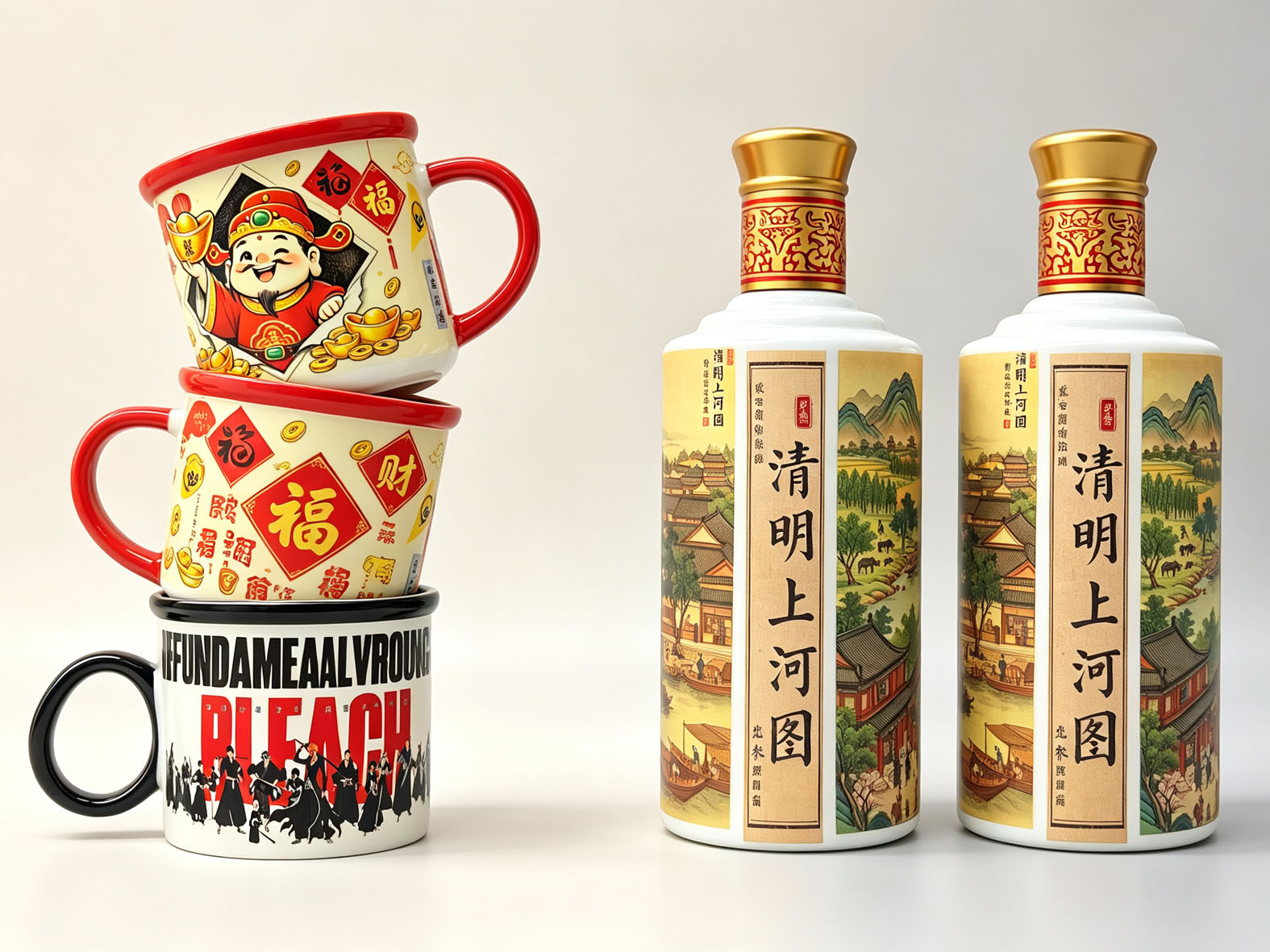 激光水转纸(WS-L-150)用于酒瓶、杯子标识烘烤工艺