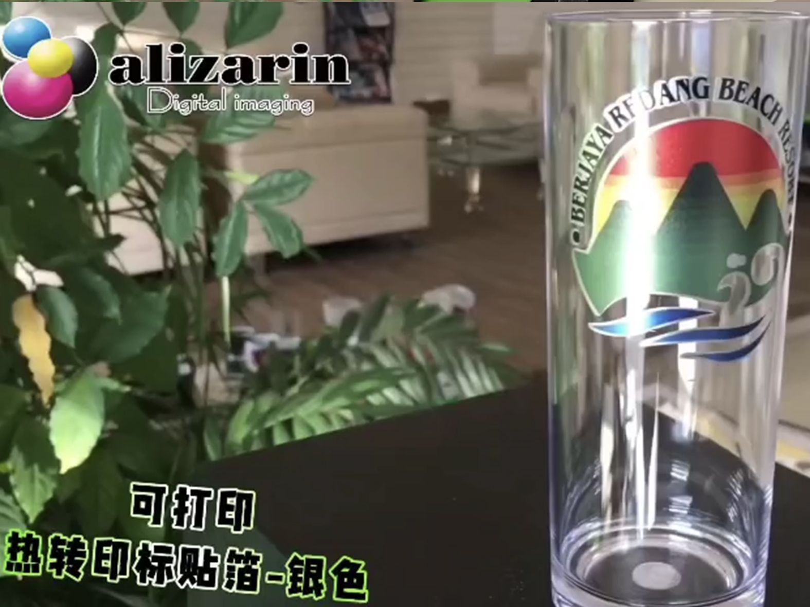 分步视频教程：有机玻璃水杯的热转印 （由罗兰 喷墨喷切一体机 VS300i打印)