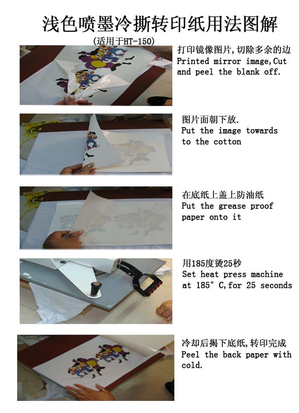 浅色喷墨打印热转印纸（HT-150）流程图